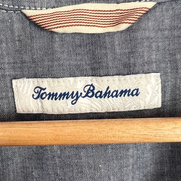 Tommy Bahama Mens L Double Flora Plaid Palm Tree Hawaiian Shirt Coastal Resort - Picture 6 of 12